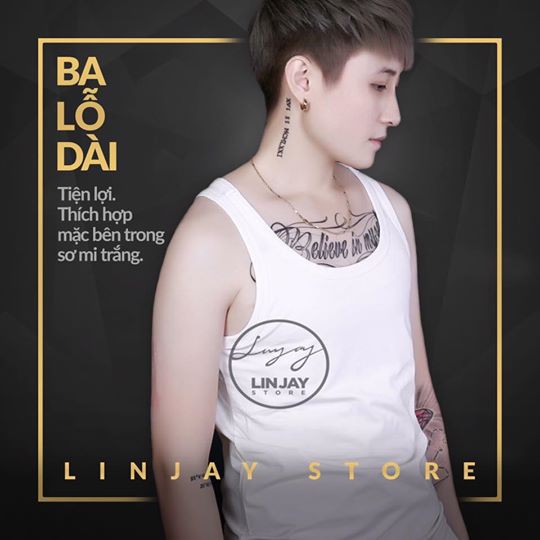 Ba lỗ dài có sẵn nịch chuyên dụng cho TOMBOY, SB, TRANS có quai LINJAY vải cotton thoáng mát, nhiều kích thước (S,M,L,XL