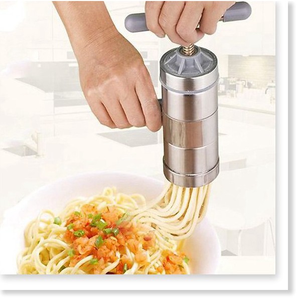 Máy Làm Bún Tươi, Mỳ Sợi 5 Đầu Cắt Inox (Bạc)