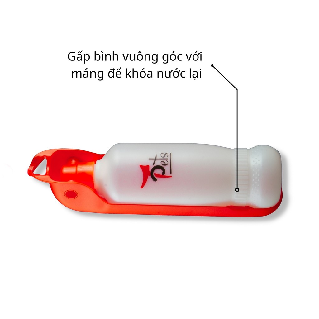 Bình nước có máng tiện lợi cho thú cưng, đi dạo, di động 250ml 500ml
