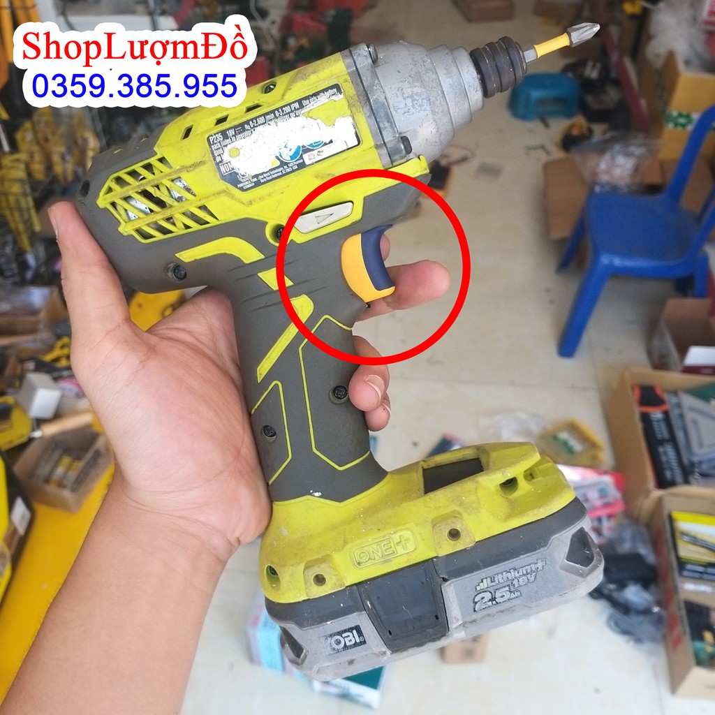 công tắc, cò máy khoan ryobi 18v có than ( bỏ vừa đến 95%)