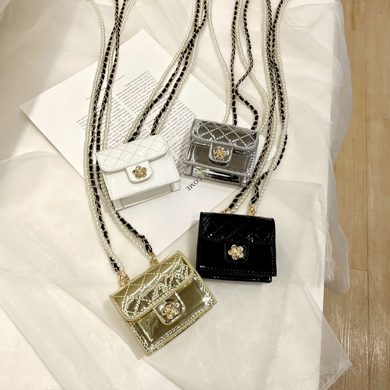 Túi Đeo Chéo Mini Hình Vuông Đính Ngọc Trai Phong Cách Thời Trang Mới 2022