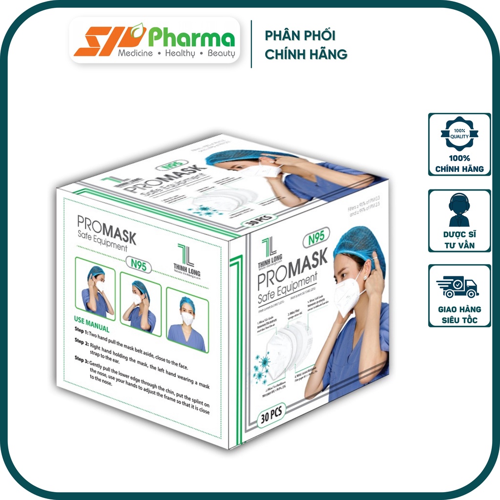 Khẩu trang N95 Promask Thịnh Long 5 lớp kháng khuẩn
