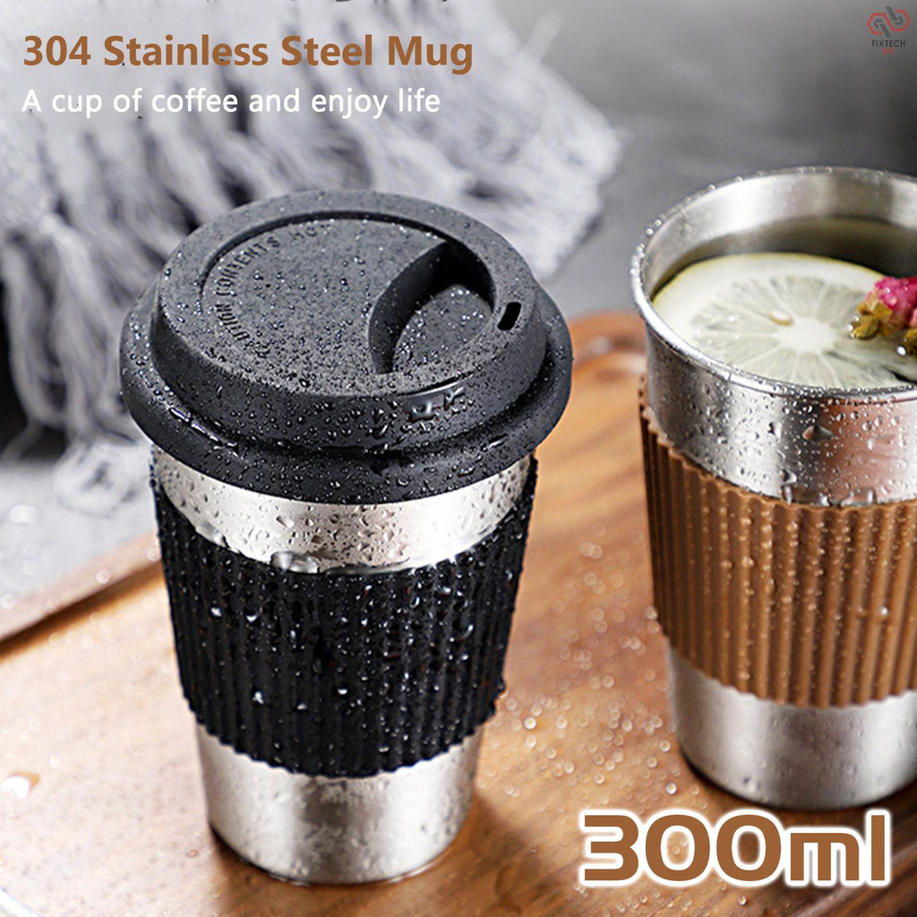 300ml Stainless Steel Vacuum Insulated Tumbler Cup with Lid Coffee Mug Insulated Travel Mug for Coffee Beer Keep Drinks Steaming Hot or Ice Cold