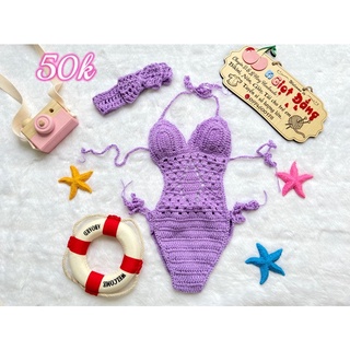 [SALE 40%]_BIKINI LIỀN THÂN MÀU TÍM_BIKINI CHO BÉ GÁI TẮM BIỂN ĐI BƠI TỪ 5kg -15kg