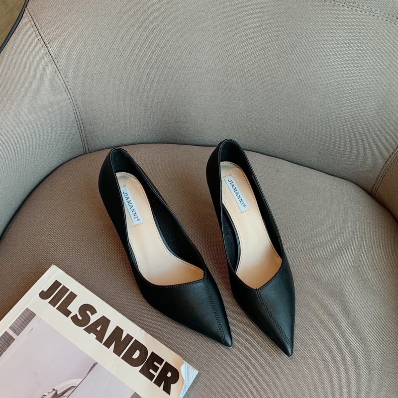 HÀNG FULL BOX CÓ SẴN❤️ Giày da mềm gót nhọn 5cm