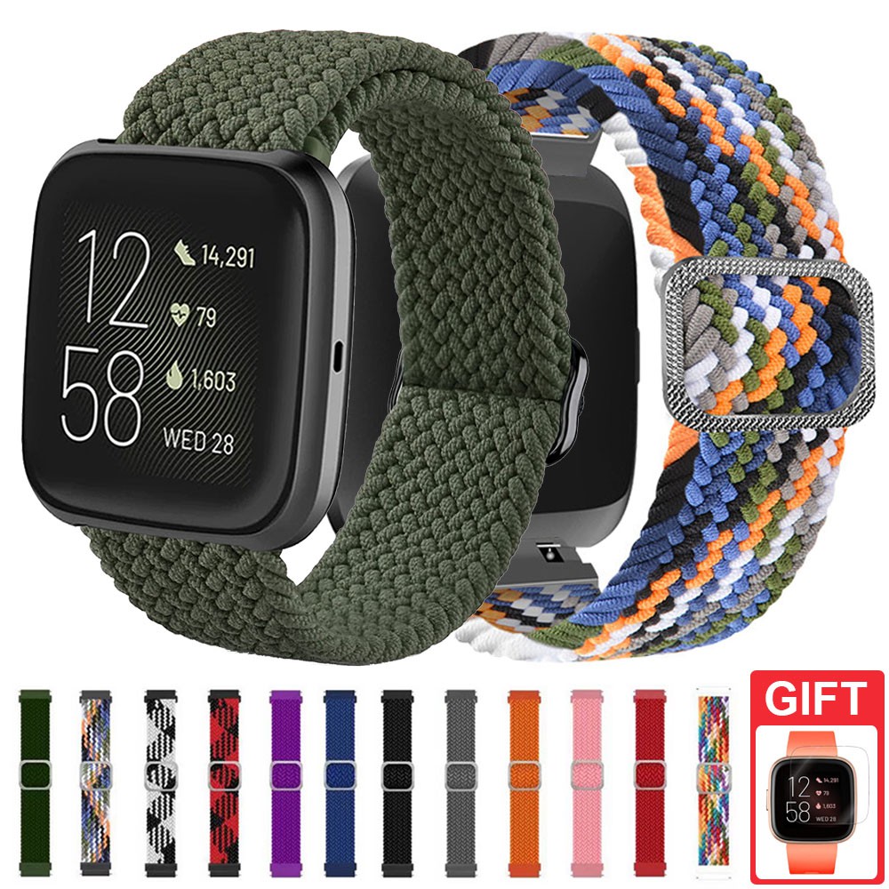 Dây đeo thay thế chất liệu nylon màu trơn cho Fitbit Versa 2 / Versa Lite