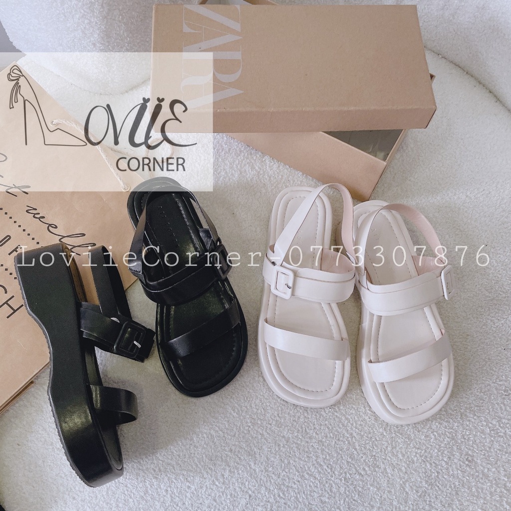 SANDAL NỮ LOVIIECORNER - GIÀY THỜI TRANG QUAI MẢNH - GIÀY XUỒNG MŨI VUÔNG ĐẾ BẰNG S220202 S220902