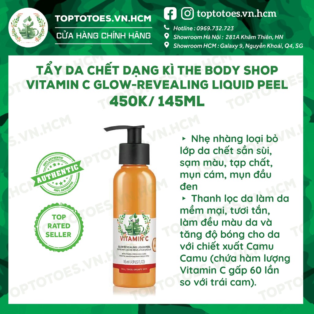 Bộ sp Vitamin C The Body Shop dưỡng da trắng hồng, căng mọng siêu glowy, se khít lỗ chân lông