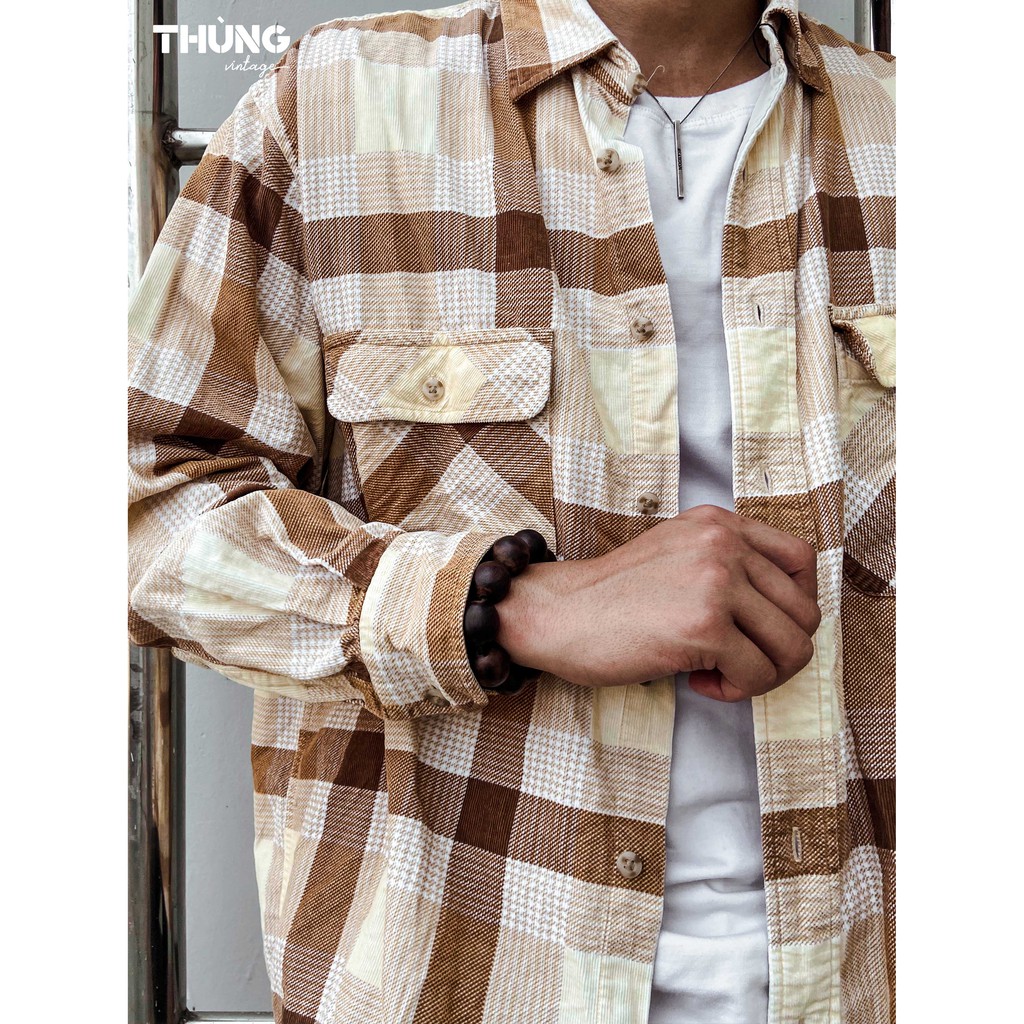 [Hình thật] Áo sơ mi nhung tăm unisex Sọc/Caro/Hoạ tiết (Áo sơ mi nhung vintage) | BigBuy360 - bigbuy360.vn