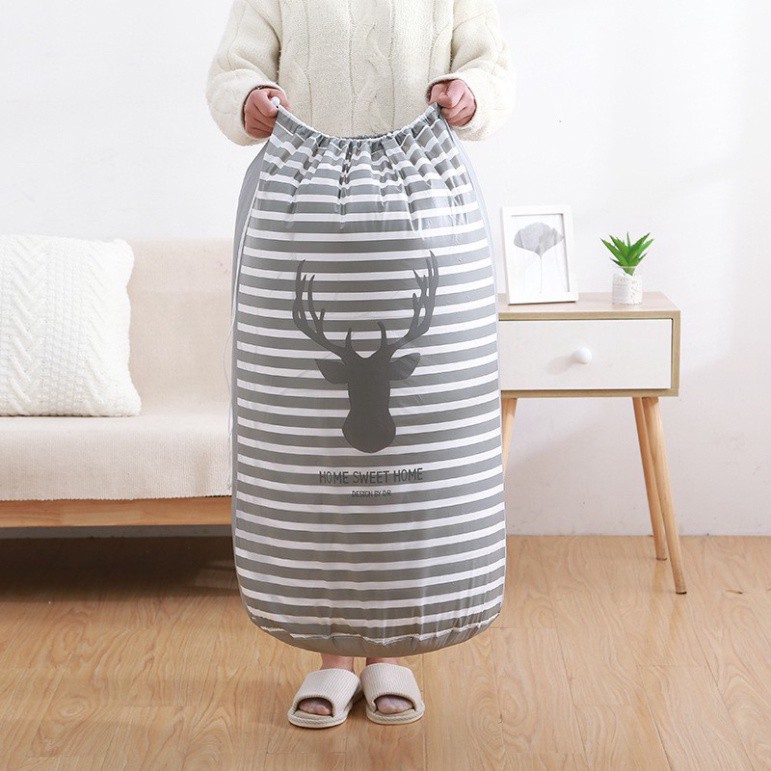 Túi vải đựng quần áo chăn màn cỡ lớn 100l 135lít đa năng gấp gọn chống ẩm mốc hàng xuất Nhật cao cấp MiibooShi SD70