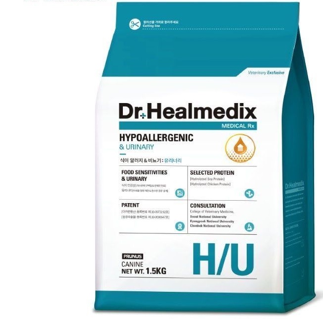 1.5kg THỨC ĂN HẠT KHÔ PHÒNG & ĐIỀU TRỊ DỊ ỨNG THỨC ĂN & ĐƯỜNG TIẾT NIỆU CHO CHÓ - DR. HEALMEDIX HYPOALLERGENIC.