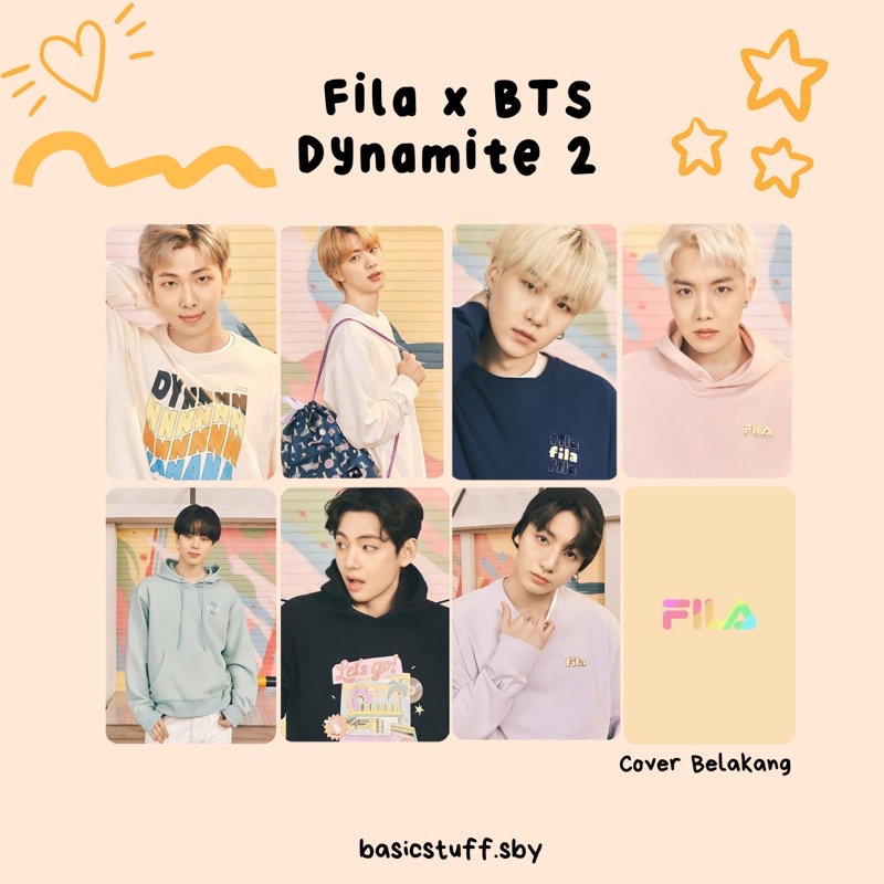 Bộ 2 tấm ảnh nhóm nhạc Bts x Fila