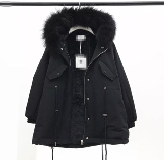Parka đỏ đen