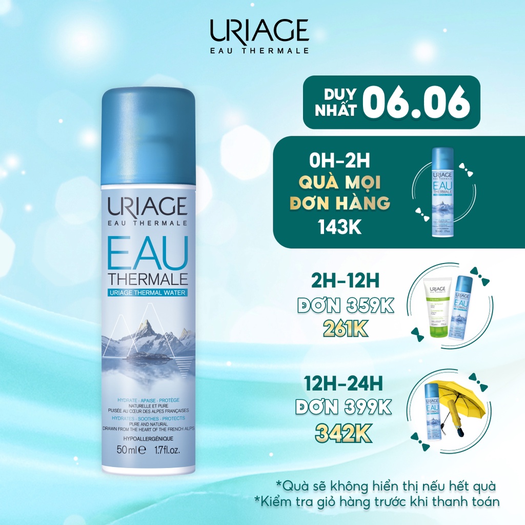 [Mã FMCGMALL -8% đơn 250k] [Date 01.2023] Xịt khoáng URIAGE THERMAL WATER 50ml