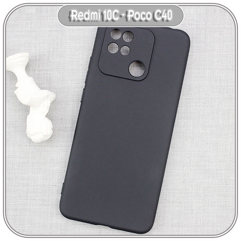Ốp lưng TPU dẻo đen cho Xiaomi Redmi 10C - Poco C40 che Camera