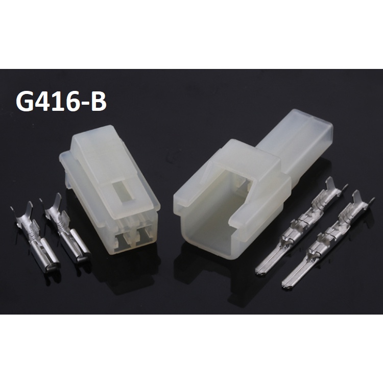 G416-Giắc cắm dây nịt 2 lỗ 2.3mm màu trắng