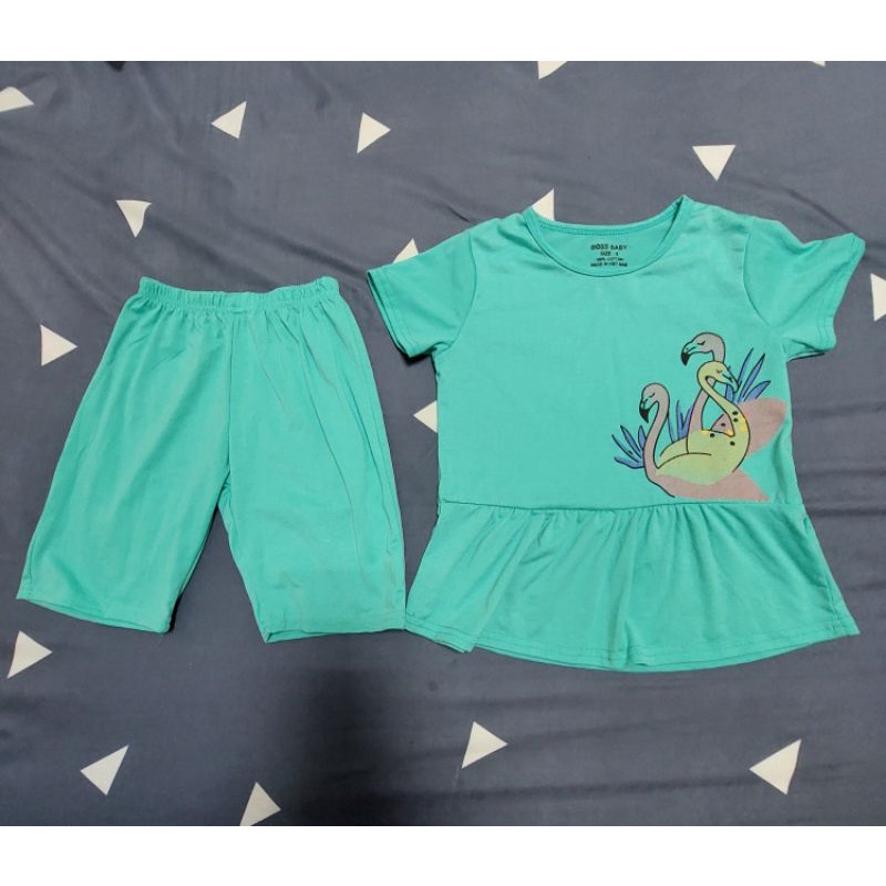 Bộ đồ cotton thoáng mát size 6 16-18kg bé gái new 100%