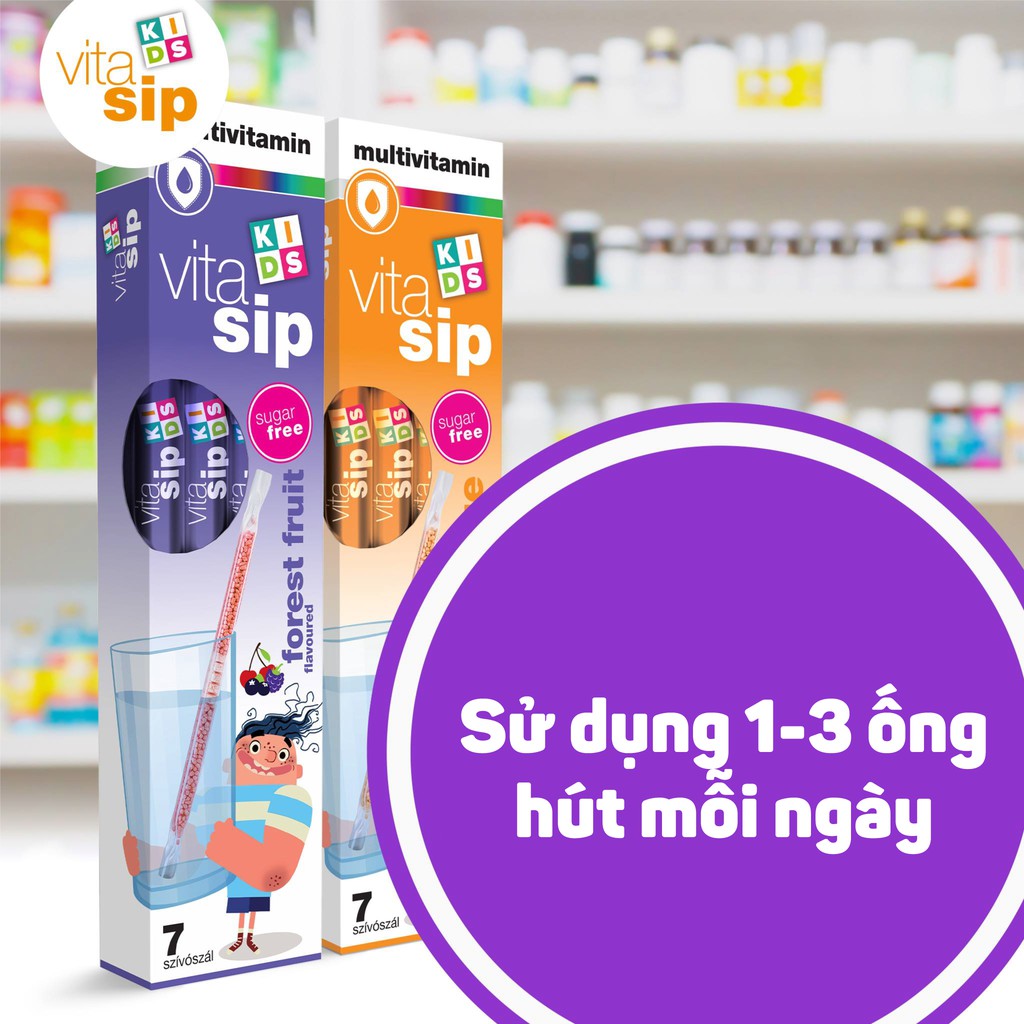 Vitasip Multi Vitamin - Ống hút vitamin tổng hợp bổ sung 14 vitamin và khoáng chất thiết yếu cho cơ thể khỏe mạnh