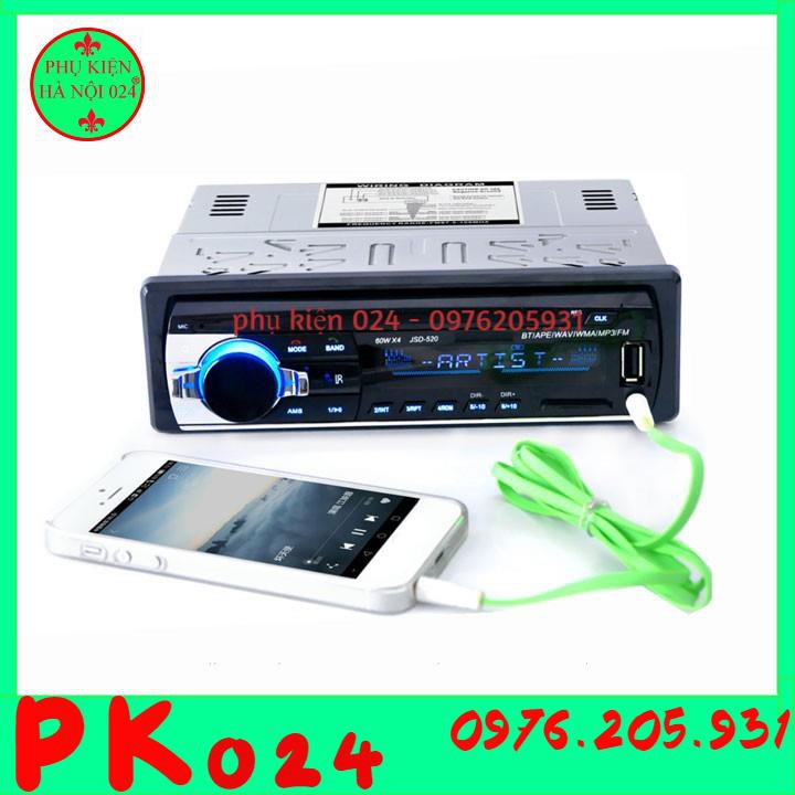 Máy Nghe Nhạc Bluetooth Xe Hơi Mp3 Kèm Đài Radio Rảnh Tay JSD-520