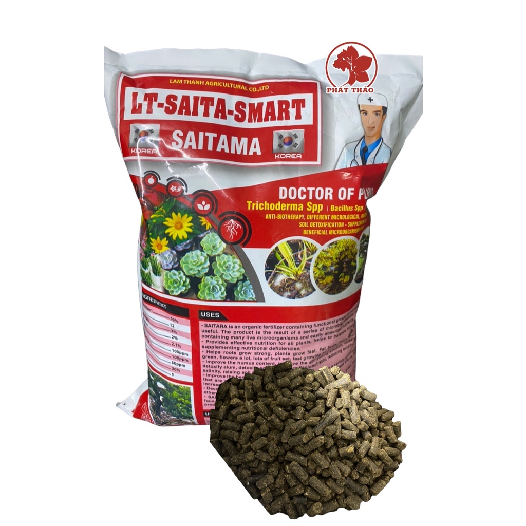 Phân bón hữu cơ vi sinh SAITAMA - Bác sỹ cây trồng - gói 1 kg
