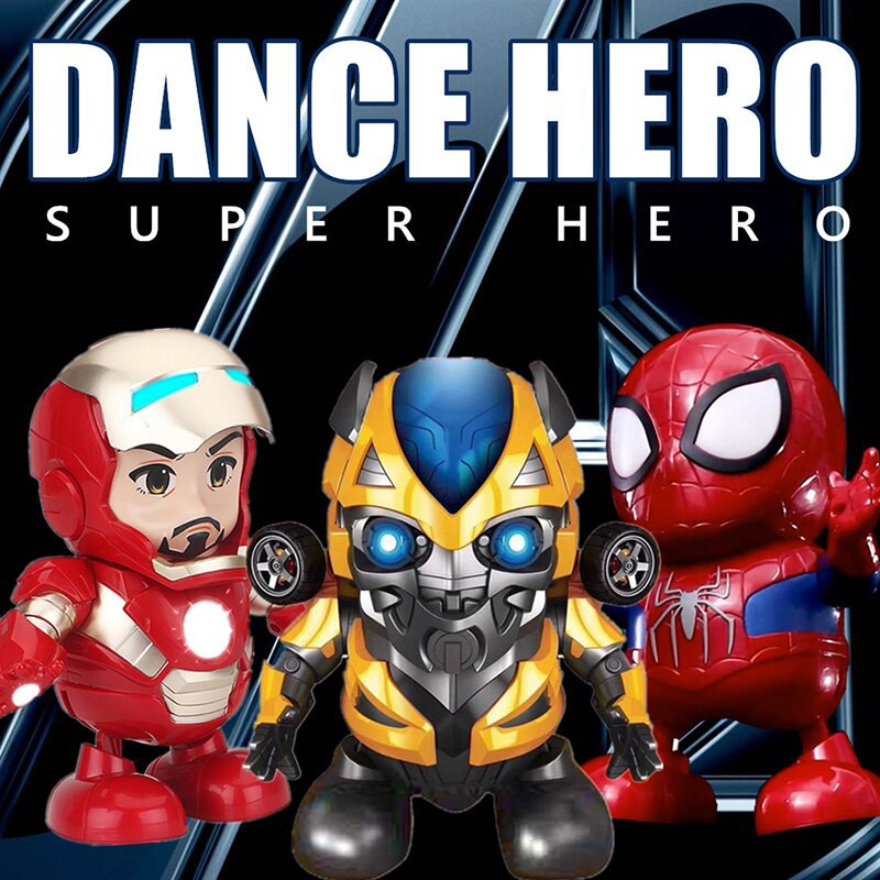 Đồ Chơi Robot Dance Hero - Iron Man - Blumblebee - Siêu Nhân Nhảy Mua Theo Nhạc - Có Đèn Siêu Hot - Mô Hình Siêu Nhân