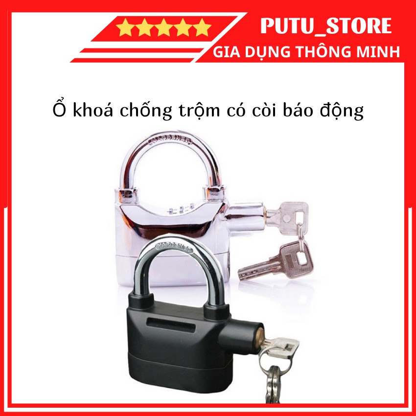 Ổ khoá chống cắt có còi báo động 🔥 MẪU MỚI 🔥 ổ khoá chống trộm Kinbar Alarm Lock 110dB đa năng, cứng không gỉ, chống cắt
