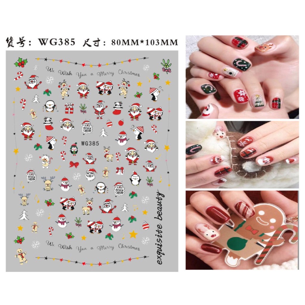 Sticker Noel, Bông Tuyết Đẹp Trang Trí Móng Nail Nghệ Thuật Mùa Giáng Sinh