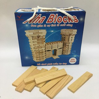 Aha Blocks 200 Thanh Gỗ Tự Nhiên