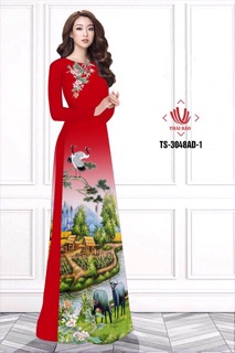 Vải lụa nhật áo dài in 3d ( cho khách)