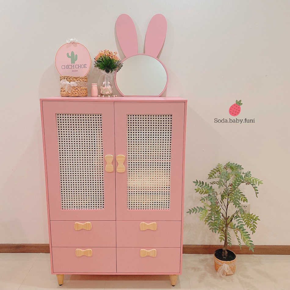 .. Tủ áo lưới mắt cáo vintage gỗ công nghiệp MDF màu trắng kích thước ngang 90cm mã 001