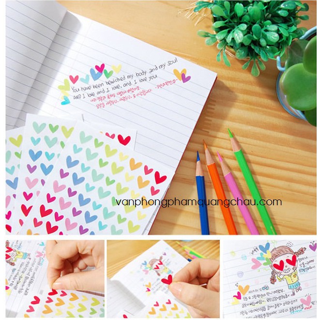 Sticker hình tim, sao trang trí đồ handmade