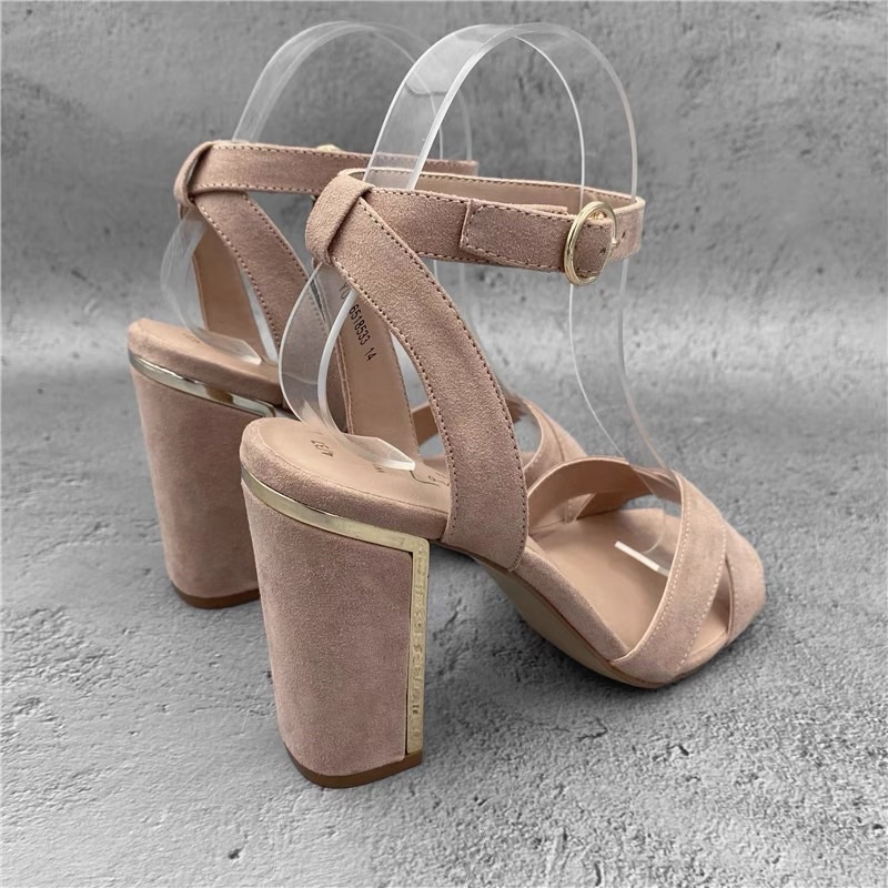 Sandal nữ cao gót New Look hồng phấn G5