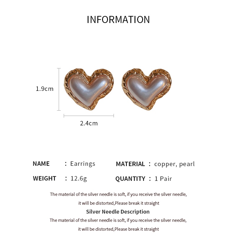 DREJEW Khuyên tai bạc đính ngọc trai phong cách Pháp đơn giản thời trang dễ phối đồ