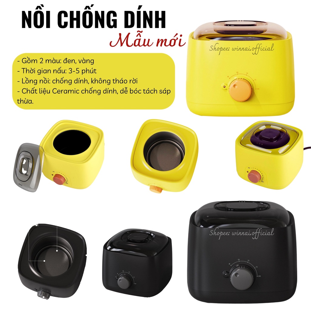 Nồi chống dính Ceramic, nồi nấu sáp wax lông cao cấp pro wax 100, pro wax 200, máy nấu sáp wax triệt lông tại nhà