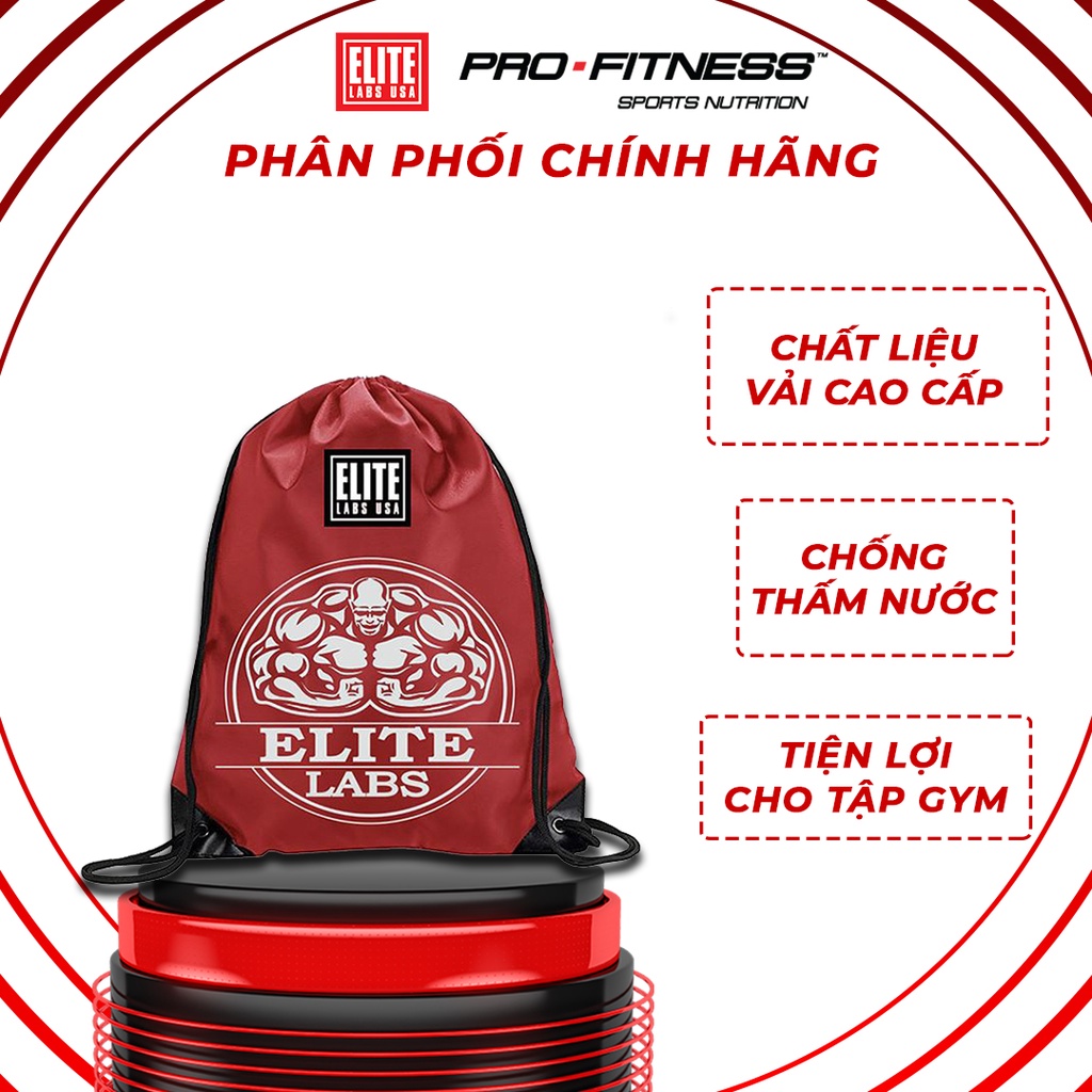 Túi rút thể thao Elite Labs USA chống nước - Balo túi dây rút đựng giày, phụ kiện cho vận động viên gym