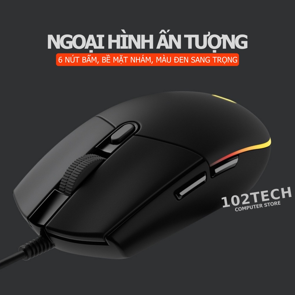 Chuột máy tính Logitech G102 có dây chuyên game thế hệ mới, led RGB đẹp, nhanh và chính xác