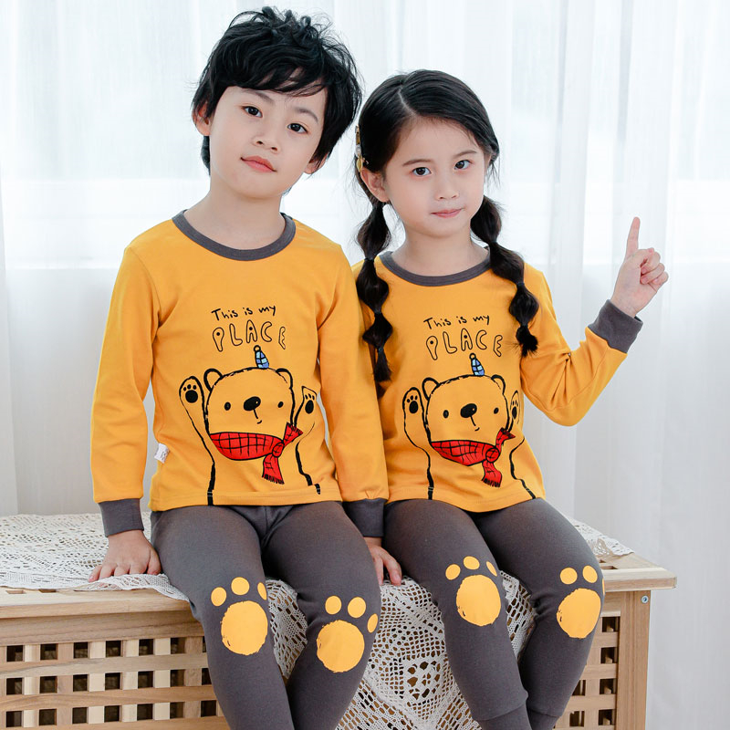 Bộ Đồ Ngủ 2 Món Bằng Cotton Giữ Ấm Cho Bé Trai 2-15 Tuổi