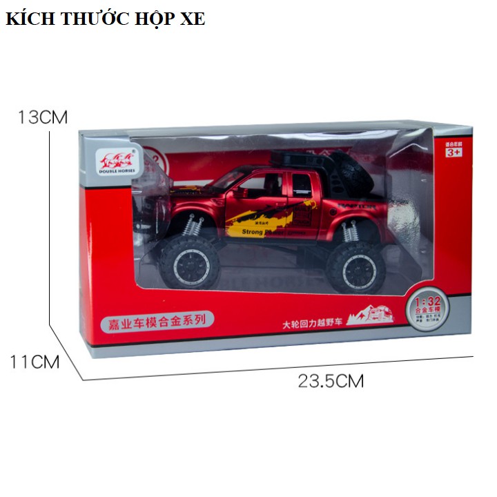 Mô hình xe FORD BUILT TOUGH RAPTOR tỉ lệ 1:32 bằng kim loại có âm thanh và đèn