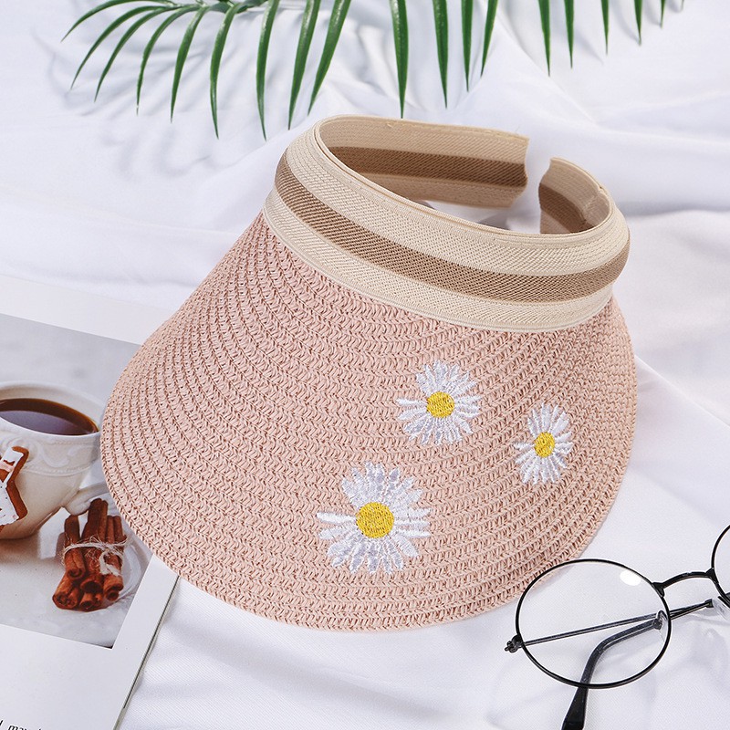 Mũ Cói Lưỡi Trai Nư In Hình Hoa Cúc