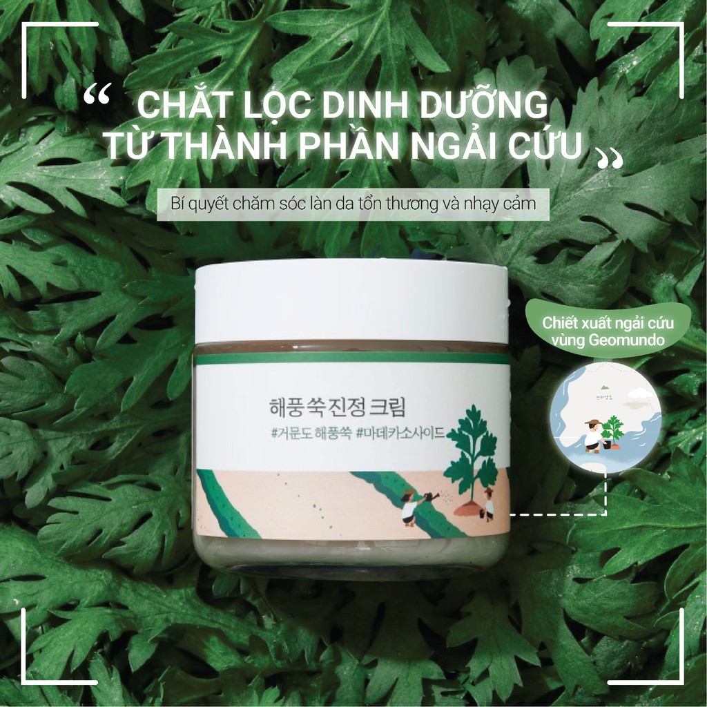 Kem dưỡng làm dịu chiết xuất ngải cứu Round Lab Mugwort Calming Cream 80ml