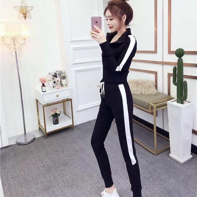 Set Đồ Thể Thao Dài Tay Kiểu Dáng Năng Động Cá Tính Hàng Quảng Châu