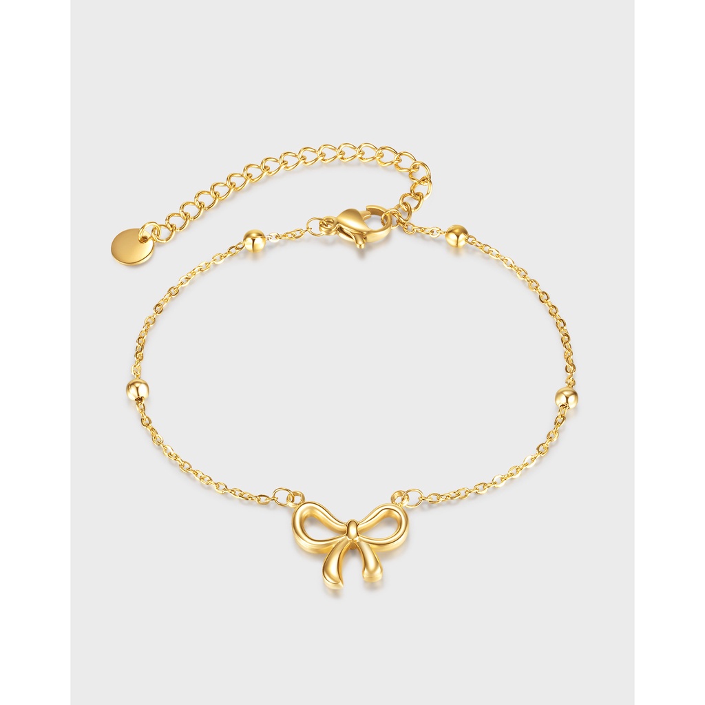 Niche Vòng Đeo Tay Thép Titan Thắt Nơ Nhẹ Thời Trang Cao Cấp Phổ Biến Dành Cho Nữ