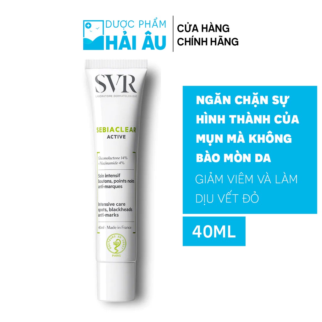 Kem dưỡng SVR SEBIACLEAR ACTIVE giảm mụn ẩn, dưỡng da giảm mụn