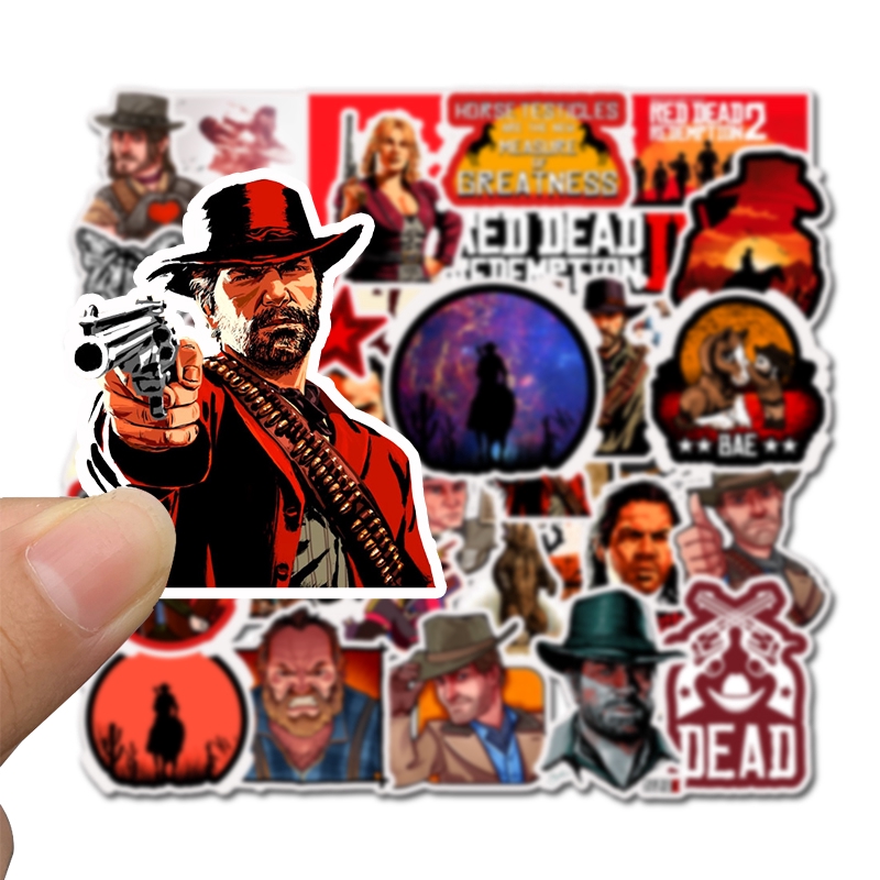 Set 50 miếng sticker hình game Red Dead Redemption 2 dán trang trí độc đáo