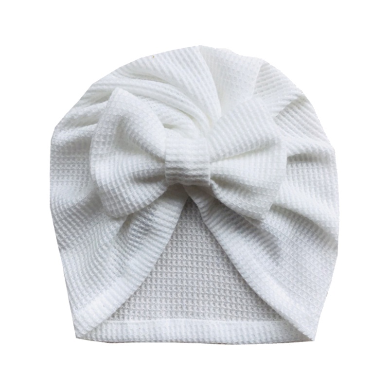 Mũ beanie đan len thắt nơ xinh xắn màu trơn thời trang cho bé sơ sinh