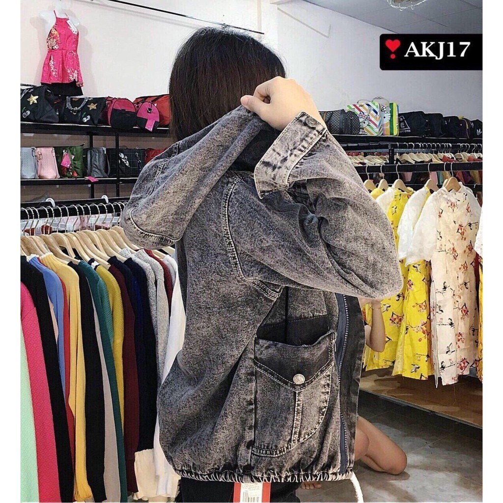 Áo Khoác Jean Nữ Có Mũ Chất Jean Co Dãn Tốt Cực Phong Cách, Áo Khoác Bò Nữ