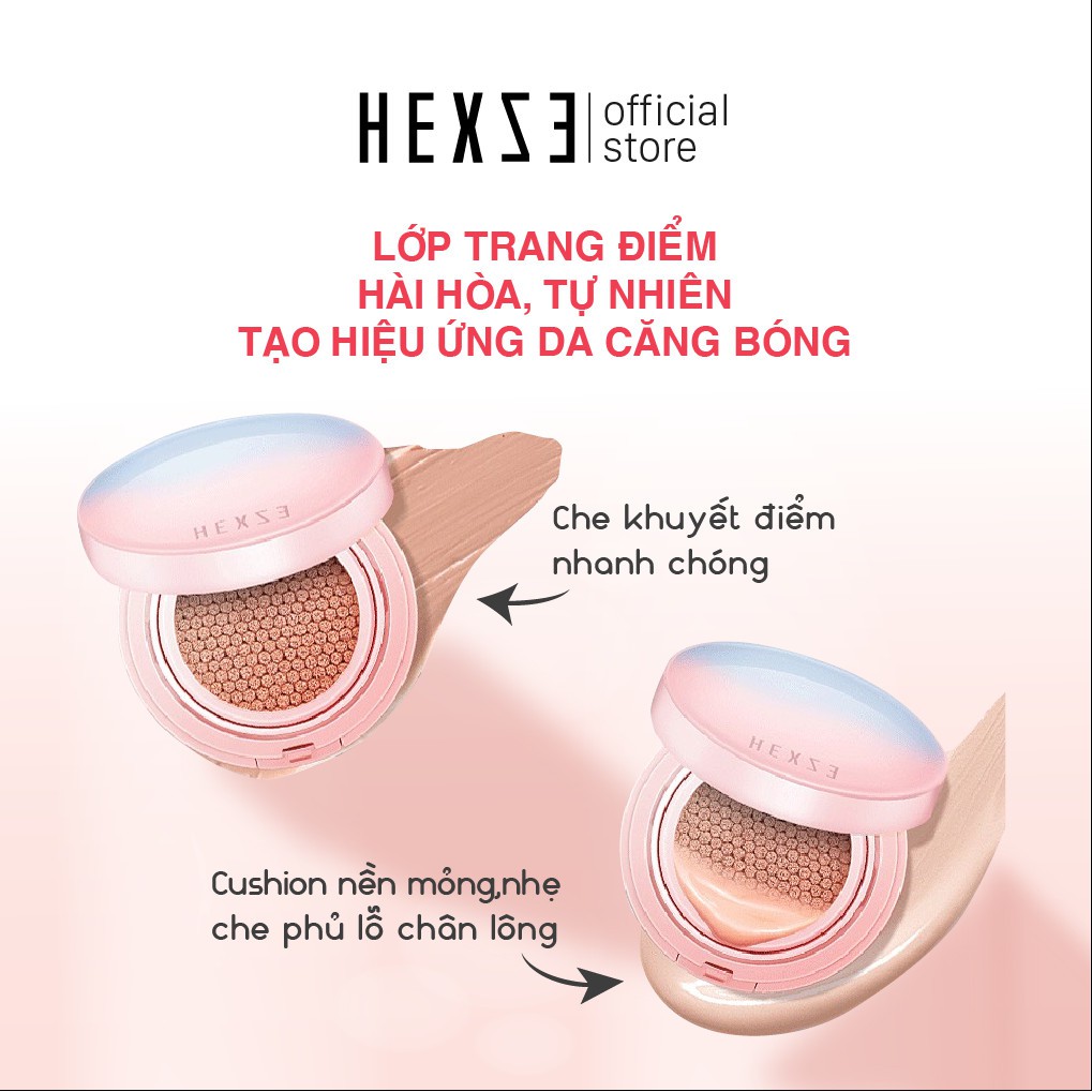 Cushion phấn nước + che khuyết điểm HEXZE 2 in1 mịn đẹp tự nhiên | BigBuy360 - bigbuy360.vn