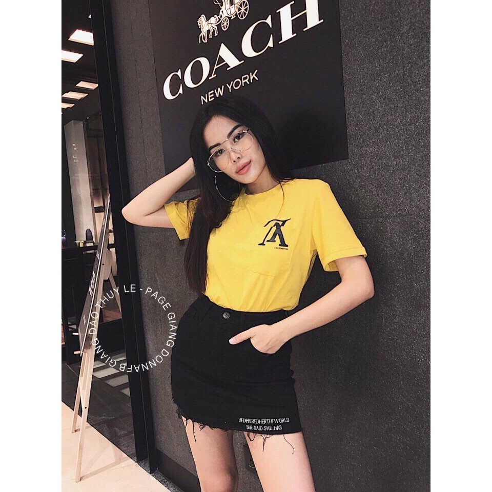 Chân Váy Kaki Thun Co Giãn Phối Chữ Thời Trang OHS4011-12