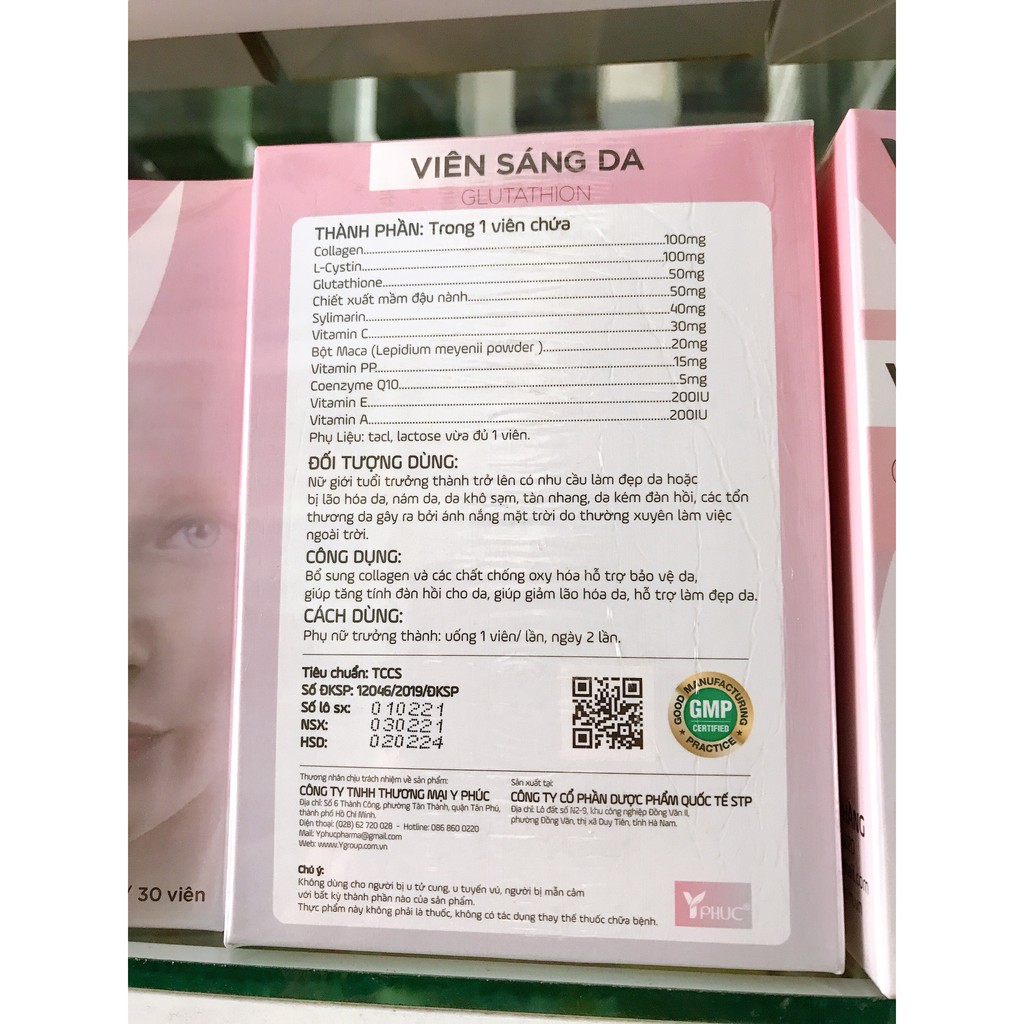 Viên Sáng Da Glutathion giúp làm tăng độ đàn hồi cho da, hỗ trợ làn da trắng sáng | BigBuy360 - bigbuy360.vn
