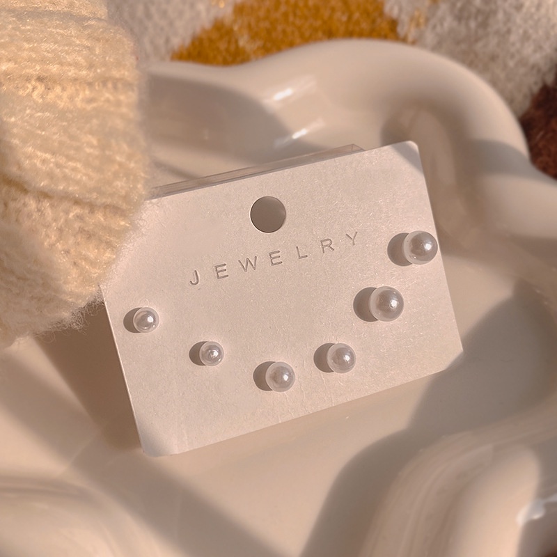 Set 6 Khuyên Tai Bạc S925 Đính Hạt Ngọc Trai Thời Trang Cho Nữ